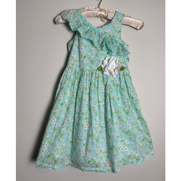 Bonnie Jean Girls Dress Size 6 Daisy Mini Floral Sleeveless Ruffle Full Skirt - Picture 1 of 6
